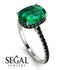 Hidden Halo Cushion Emerald Ring - Alayna No. 36 image 2