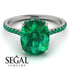 Hidden Halo Cushion Emerald Ring - Alayna No. 21 image 3