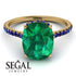 Hidden Halo Cushion Emerald Ring - Alayna No. 64 image 3
