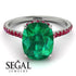 Hidden Halo Cushion Emerald Ring - Alayna No. 51 image 3