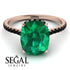Hidden Halo Cushion Emerald Ring - Alayna No. 35