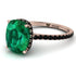 Hidden Halo Cushion Emerald Ring - Alayna No. 35