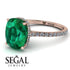 Hidden Halo Cushion Emerald Ring - Alayna No. 5