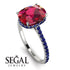 Hidden Halo Cushion Ruby Ring - Alayna No. 72