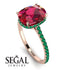 Hidden Halo Cushion Ruby Ring - Alayna No. 26 image 2