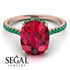 Hidden Halo Cushion Ruby Ring - Alayna No. 26 image 3