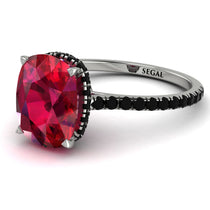 Hidden Halo Cushion Ruby Ring - Alayna No. 42 image 1