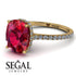 Hidden Halo Cushion Ruby Ring - Alayna No. 10 image 10