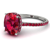 Hidden Halo Cushion Ruby Ring - Alayna No. 57 image 1