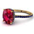Hidden Halo Cushion Ruby Ring - Alayna No. 70