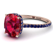 Hidden Halo Cushion Ruby Ring - Alayna No. 71 image 1