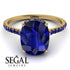 Hidden Halo Cushion Sapphire Ring - Alayna No. 73