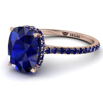 Hidden Halo Cushion Sapphire Ring - Alayna No. 74 image 1
