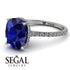 Hidden Halo Cushion Sapphire Ring - Alayna No. 15