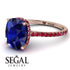 Hidden Halo Cushion Sapphire Ring - Alayna No. 59