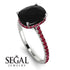 Hidden Halo Cushion Black Diamond Ring - Alayna No. 54 image 2