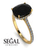 Hidden Halo Cushion Black Diamond Ring - Alayna No. 7 image 2