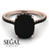 Hidden Halo Cushion Black Diamond Ring - Alayna No. 38