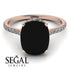 Hidden Halo Cushion Black Diamond Ring - Alayna No. 8 image 3