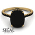 Hidden Halo Cushion Black Diamond Ring - Alayna No. 37 image 3