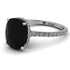 Hidden Halo Cushion Black Diamond Ring - Alayna No. 9 image 1