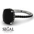Hidden Halo Cushion Black Diamond Ring - Alayna No. 39 image 10