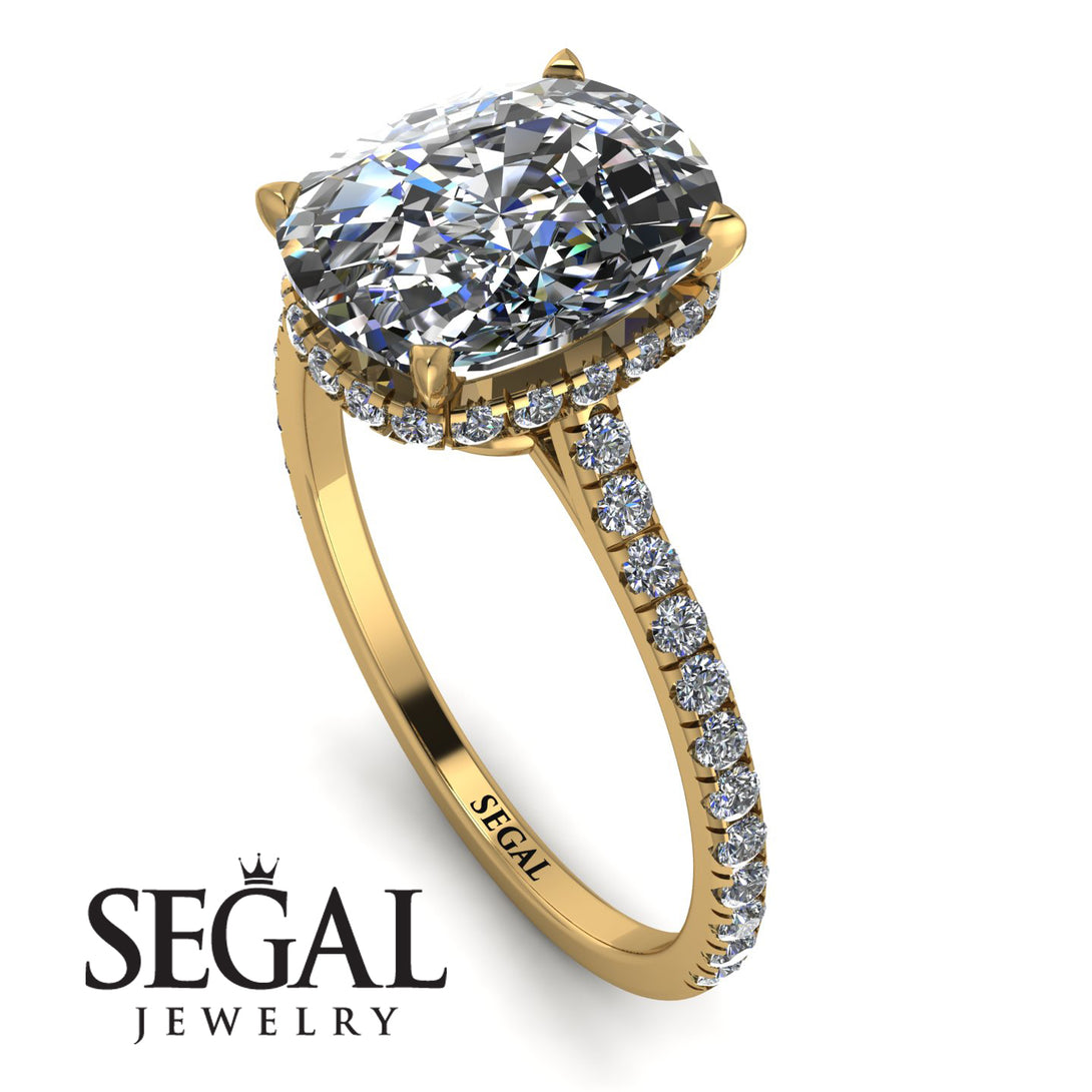 Hidden Halo Cushion Diamond Ring - Alayna No. 1