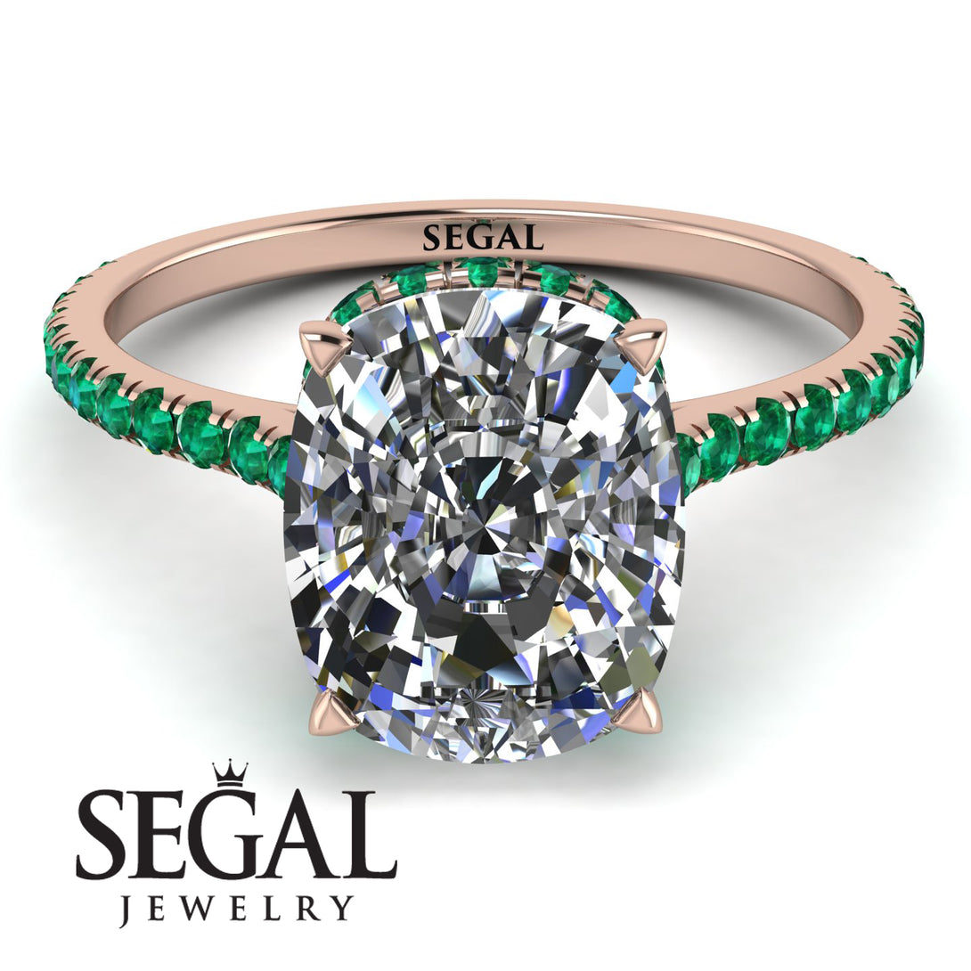 Hidden Halo Cushion Diamond Ring - Alayna No. 17