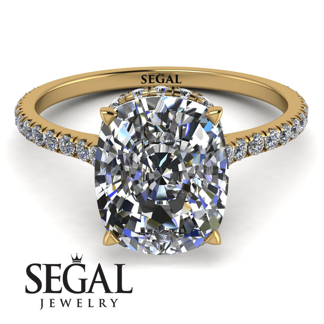 Hidden Halo Cushion Diamond Ring - Alayna No. 1