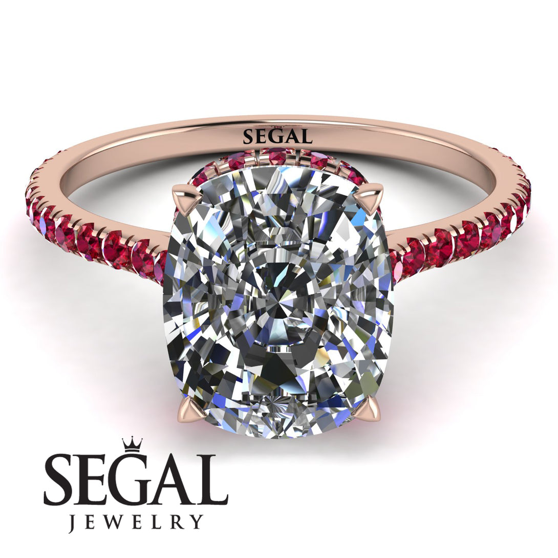 Hidden Halo Cushion Diamond Ring - Alayna No. 47