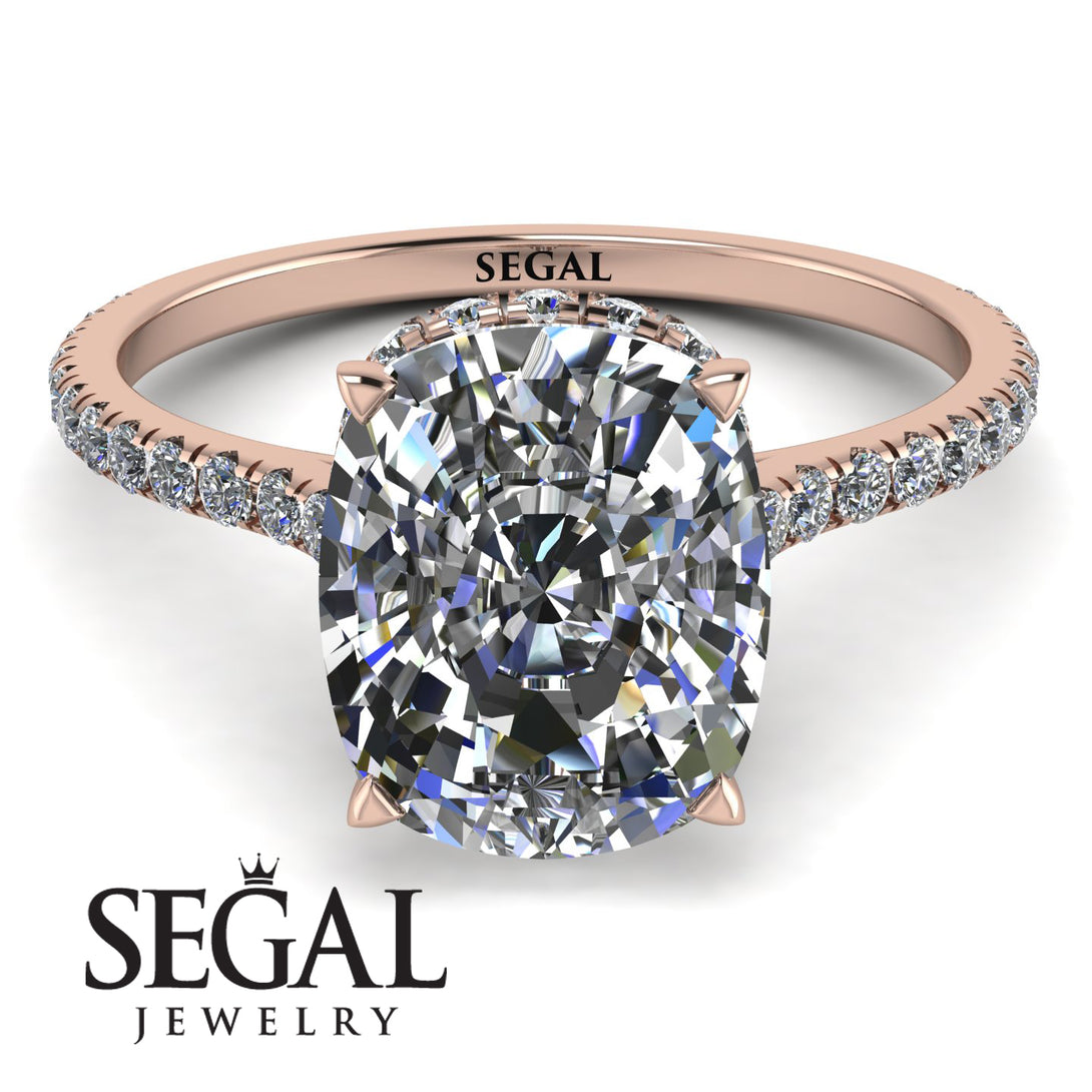 Hidden Halo Cushion Diamond Ring - Alayna No. 2