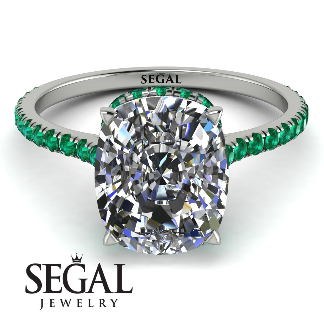Hidden Halo Cushion Diamond Ring - Alayna No. 18
