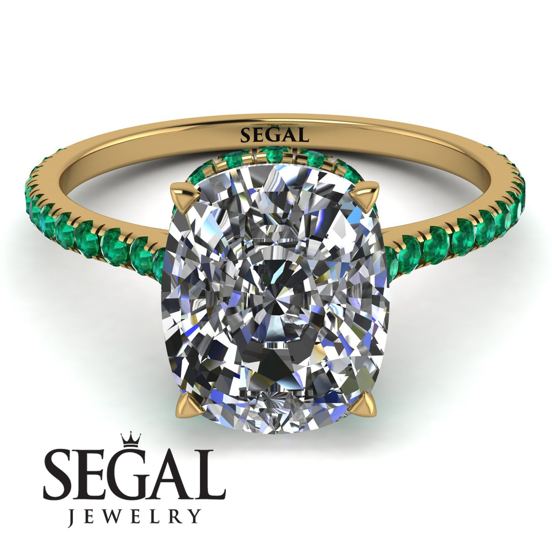 Hidden Halo Cushion Diamond Ring - Alayna No. 16