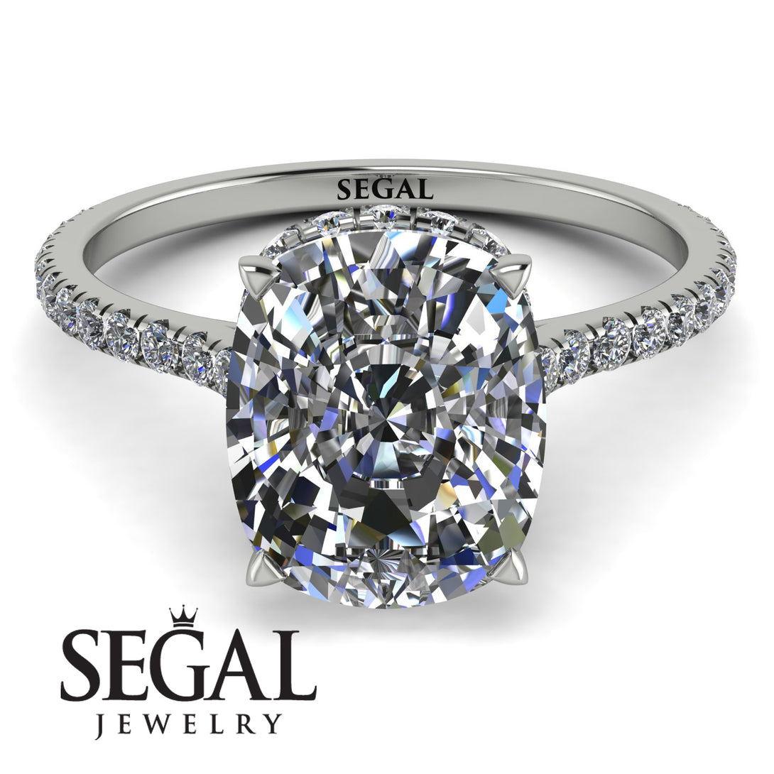 Hidden Halo Cushion Diamond Ring - Alayna No. 3