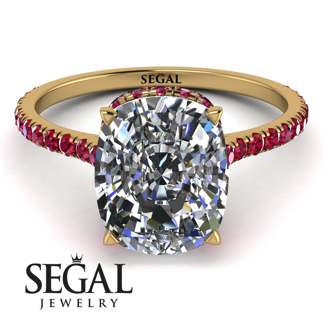 Hidden Halo Cushion Diamond Ring - Alayna No. 46