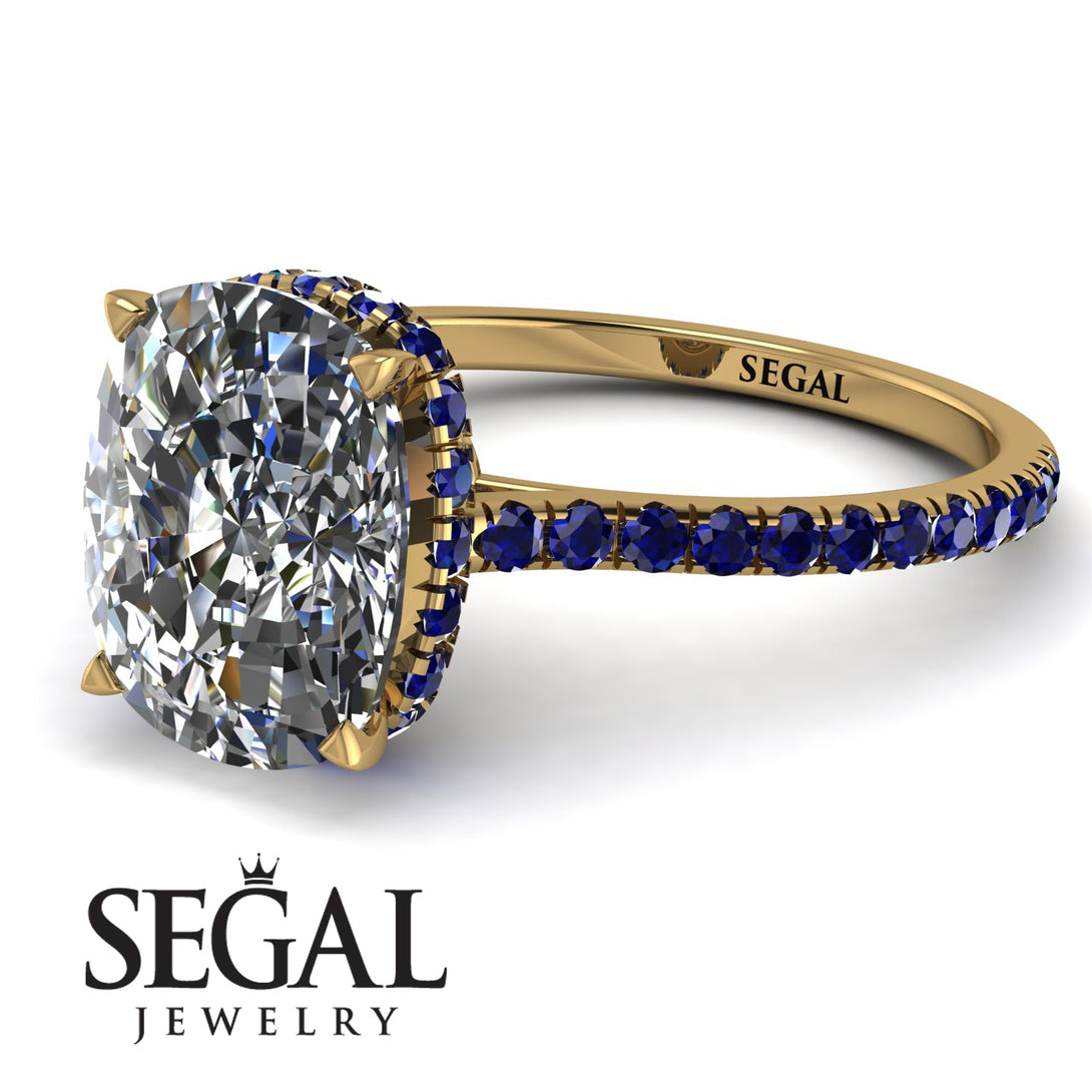 Hidden Halo Cushion Diamond Ring - Alayna No. 61
