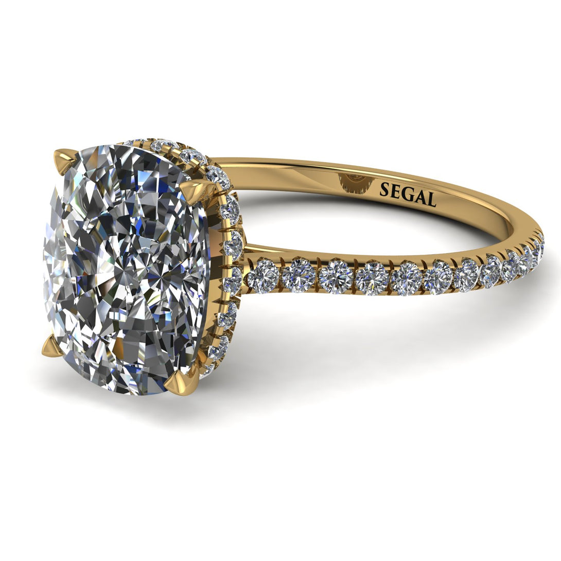 Hidden Halo Cushion Diamond Ring - Alayna No. 1