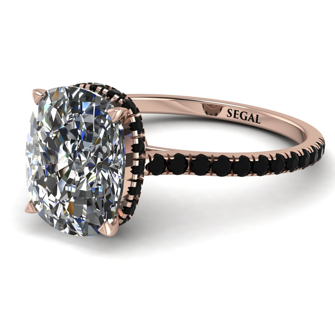 Hidden Halo Cushion Diamond Ring - Alayna No. 32