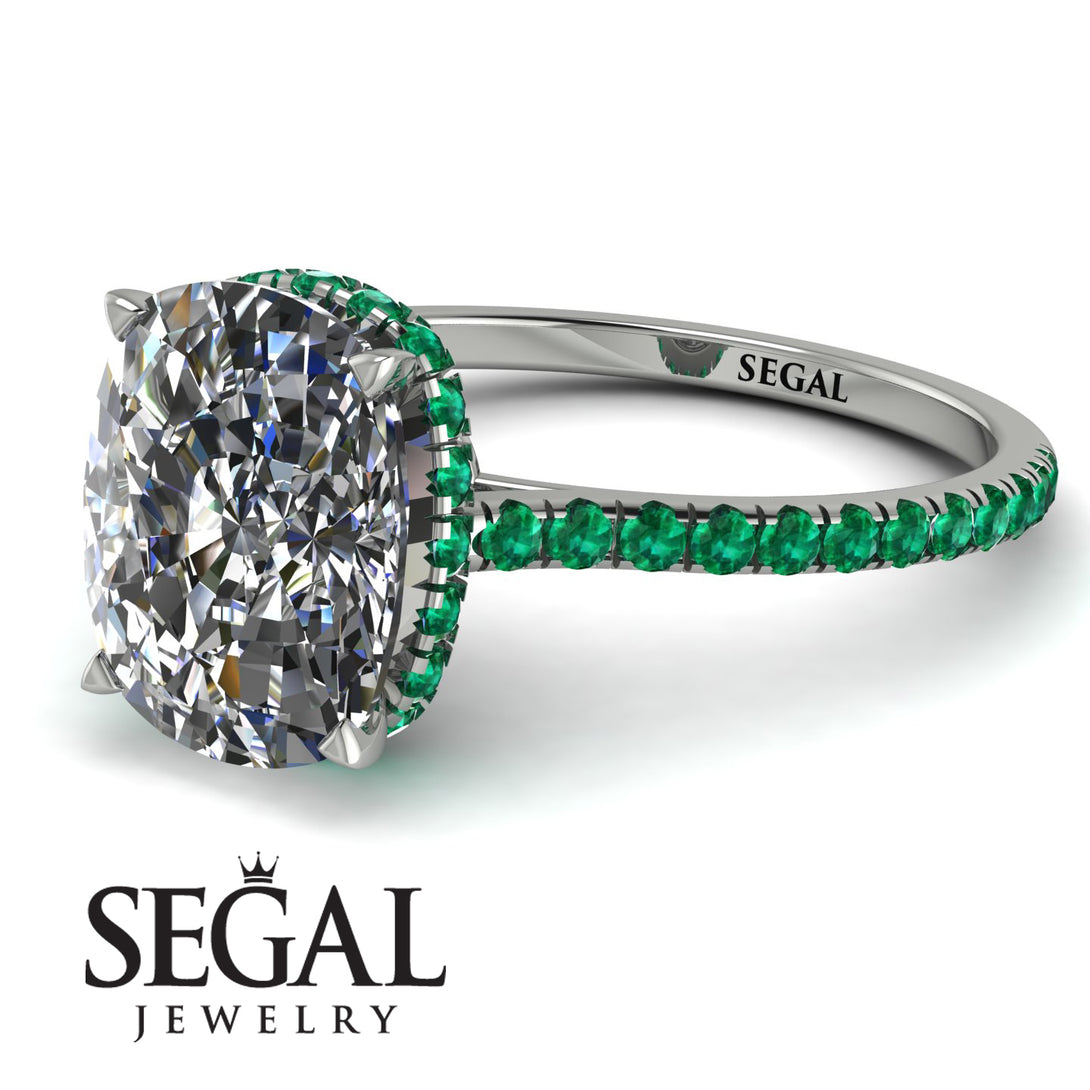 Hidden Halo Cushion Diamond Ring - Alayna No. 18