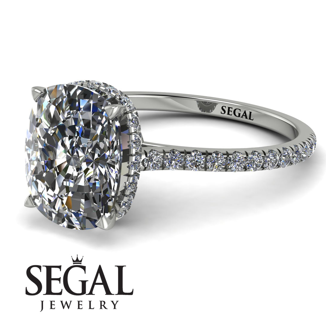 Hidden Halo Cushion Diamond Ring - Alayna No. 3