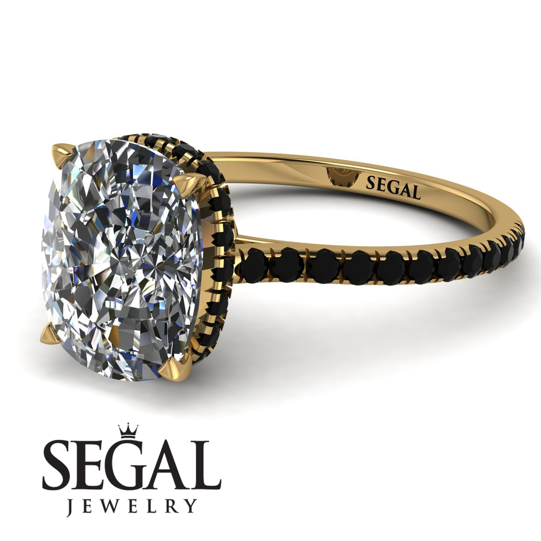 Hidden Halo Cushion Diamond Ring - Alayna No. 31