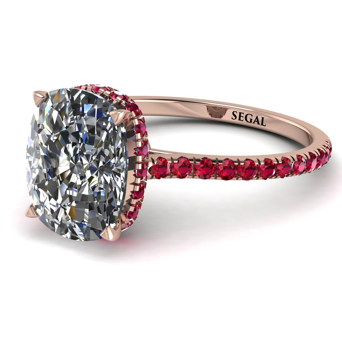 Hidden Halo Cushion Diamond Ring - Alayna No. 47