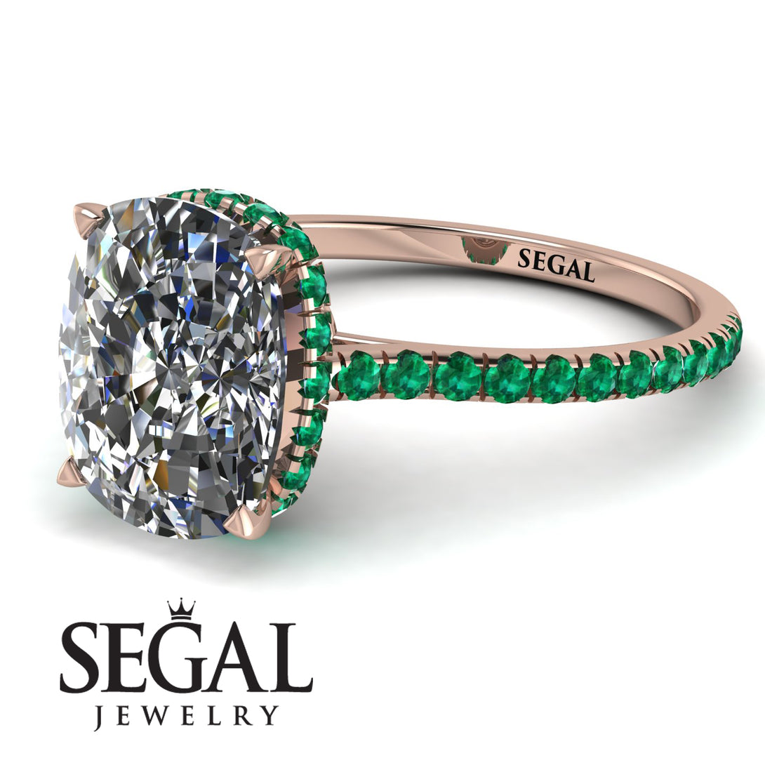 Hidden Halo Cushion Diamond Ring - Alayna No. 17