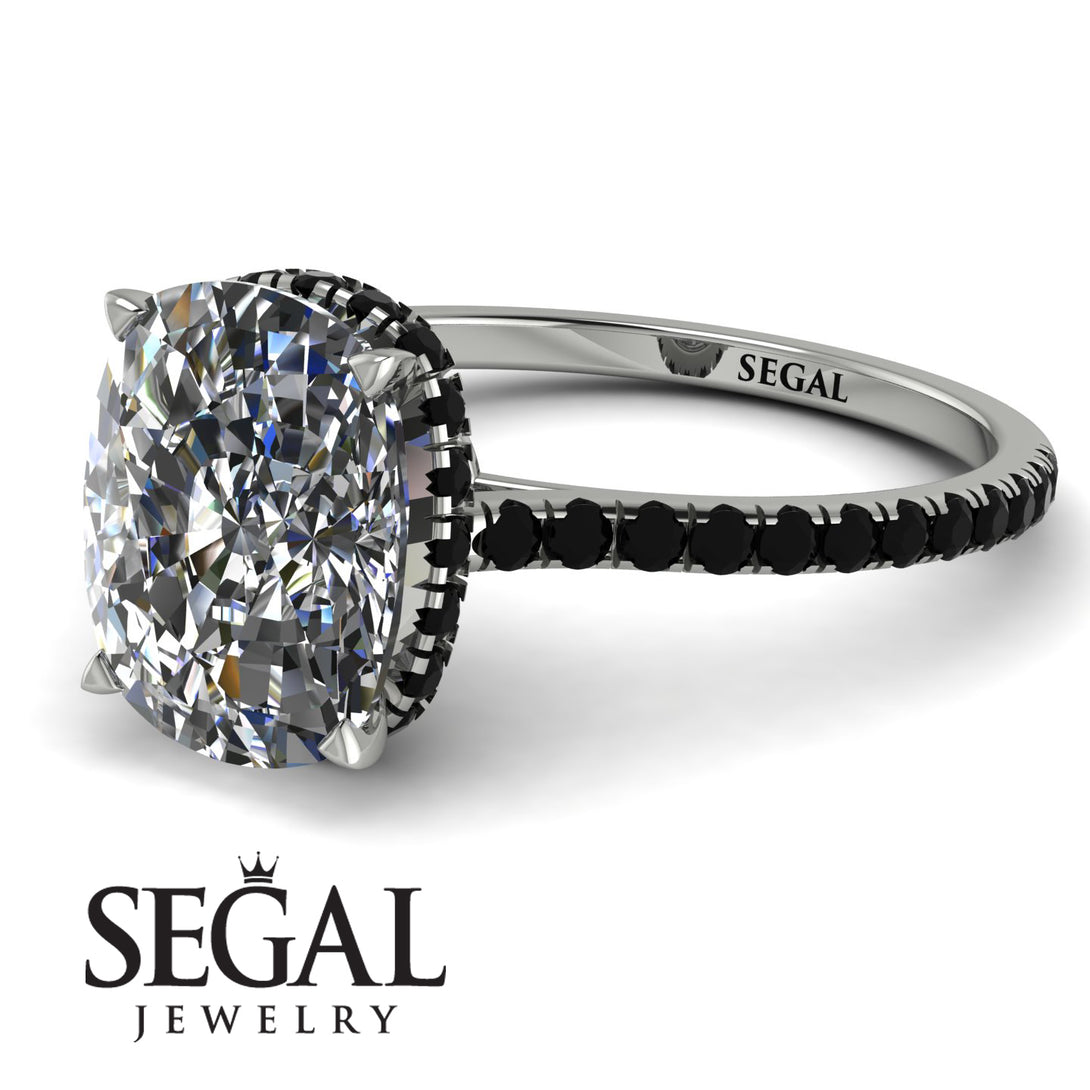 Hidden Halo Cushion Diamond Ring - Alayna No. 33