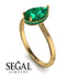 Hidden Halo Pear Emerald Engagement Ring - Mary No. 19 image 2