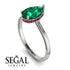 Hidden Halo Pear Emerald Engagement Ring - Mary No. 51