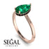 Hidden Halo Pear Emerald Engagement Ring - Mary No. 35 image 2
