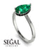Hidden Halo Pear Emerald Engagement Ring - Mary No. 36