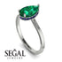 Hidden Halo Pear Emerald Engagement Ring - Mary No. 66 image 2