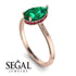 Hidden Halo Pear Emerald Engagement Ring - Mary No. 50